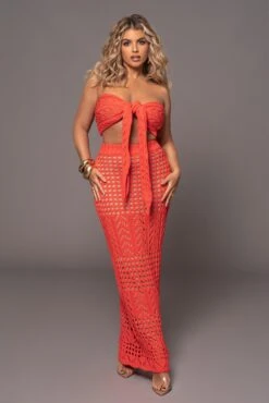 Coral Caribbean Skies Skirt Set -Jluxlabel Dress Shop PRODUCT MAR132023 ASAP 4