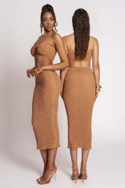 Camel Lana Smocked Skirt Set 34 Camel Lana Smocked Skirt Set -Jluxlabel Dress Shop PRODUCT MAR202023 18