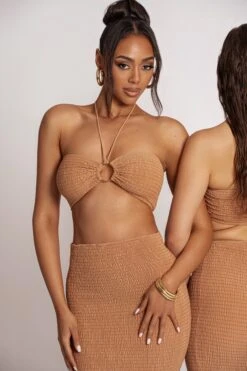 Camel Lana Smocked Skirt Set 28 Camel Lana Smocked Skirt Set -Jluxlabel Dress Shop PRODUCT MAR202023 19