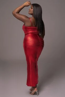 Red Rubi Cowl Neck Cocktail Dress -Jluxlabel Dress Shop PRODUCT MAY112023 24