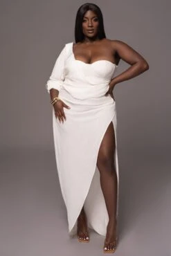 White Evita Linen Draped Dress -Jluxlabel Dress Shop PRODUCT MAY112023 76