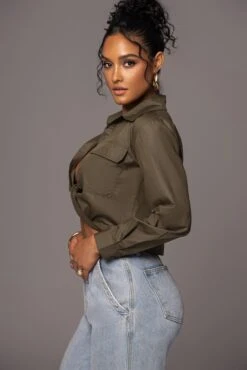 Olive Castella Twist Front Top -Jluxlabel Dress Shop PRODUCT MAY172023 103