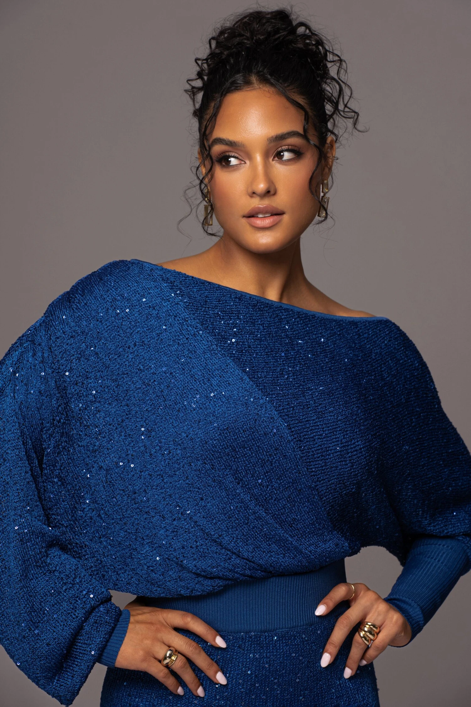 Blue Night Sky Sequin Skirt Set 7 Blue Night Sky Sequin Skirt Set - Image 5