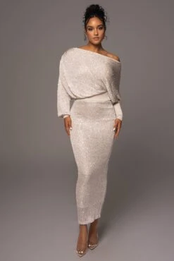 Beige Night Sky Sequin Skirt Set 19 Beige Night Sky Sequin Skirt Set -Jluxlabel Dress Shop PRODUCT MAY172023 119