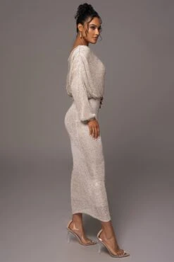 Beige Night Sky Sequin Skirt Set 24 Beige Night Sky Sequin Skirt Set -Jluxlabel Dress Shop PRODUCT MAY172023 122