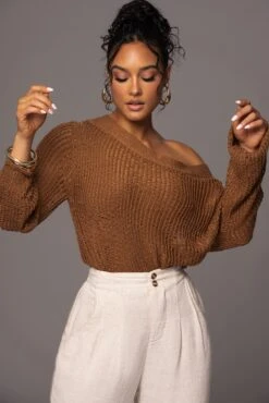 Pecan No Turning Back Off-Shoulder Top -Jluxlabel Dress Shop PRODUCT MAY172023 23