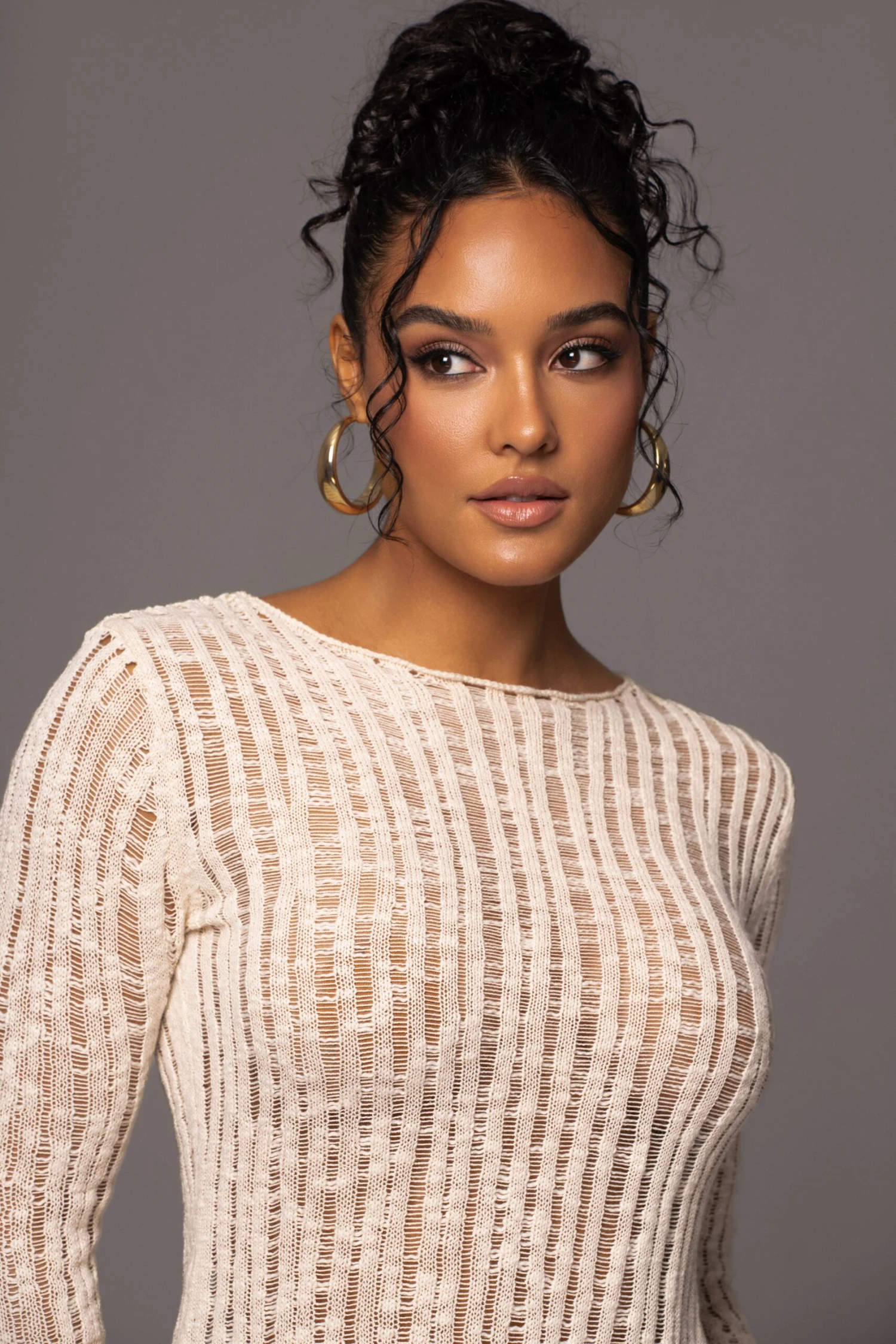 Light Beige Hideaway Crochet Knit Top 8 Light Beige Hideaway Crochet Knit Top - Image 6