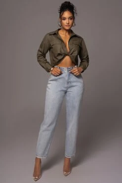 Olive Castella Twist Front Top -Jluxlabel Dress Shop PRODUCT MAY172023 99