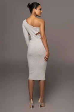 Grey Vixen One Shoulder Dress -Jluxlabel Dress Shop PRODUCT MAY22022 186