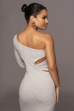 Grey Vixen One Shoulder Dress -Jluxlabel Dress Shop PRODUCT MAY22022 187