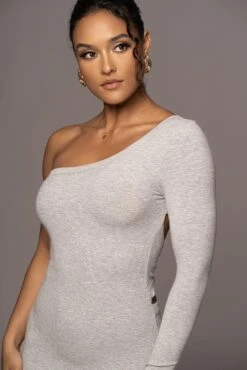Grey Vixen One Shoulder Dress -Jluxlabel Dress Shop PRODUCT MAY22022 188