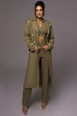 Olive One Step Closer Linen Coat -Jluxlabel Dress Shop PRODUCT MAY232023 JUNEDROP1 207