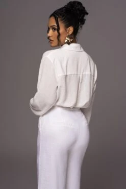 Off White By The Coast Crinkled Button Up -Jluxlabel Dress Shop PRODUCT MAY232023 JUNEDROP1 227