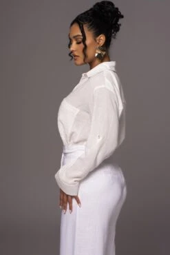 Off White By The Coast Crinkled Button Up -Jluxlabel Dress Shop PRODUCT MAY232023 JUNEDROP1 228