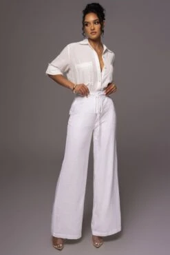 Off White By The Coast Crinkled Button Up -Jluxlabel Dress Shop PRODUCT MAY232023 JUNEDROP1 231