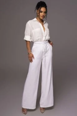 Off White By The Coast Crinkled Button Up -Jluxlabel Dress Shop PRODUCT MAY232023 JUNEDROP1 232