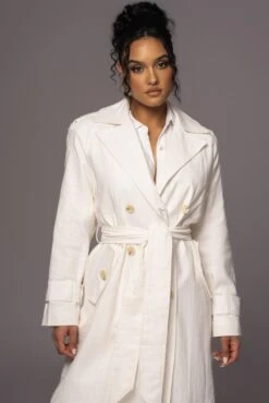 Off White One Step Closer Linen Coat -Jluxlabel Dress Shop PRODUCT MAY232023 JUNEDROP1 244