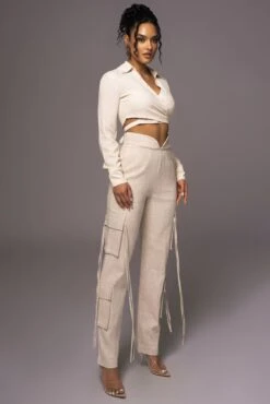 Natural Drift Away Linen Wrap Top -Jluxlabel Dress Shop PRODUCT MAY232023 JUNEDROP1 255