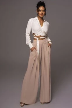 Beige After Sunset Pleated Pants -Jluxlabel Dress Shop PRODUCT MAY232023 JUNEDROP1 70