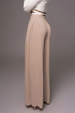 Beige After Sunset Pleated Pants -Jluxlabel Dress Shop PRODUCT MAY232023 JUNEDROP1 77