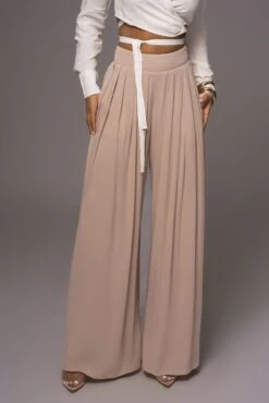 Beige After Sunset Pleated Pants -Jluxlabel Dress Shop PRODUCT MAY232023 JUNEDROP1 80
