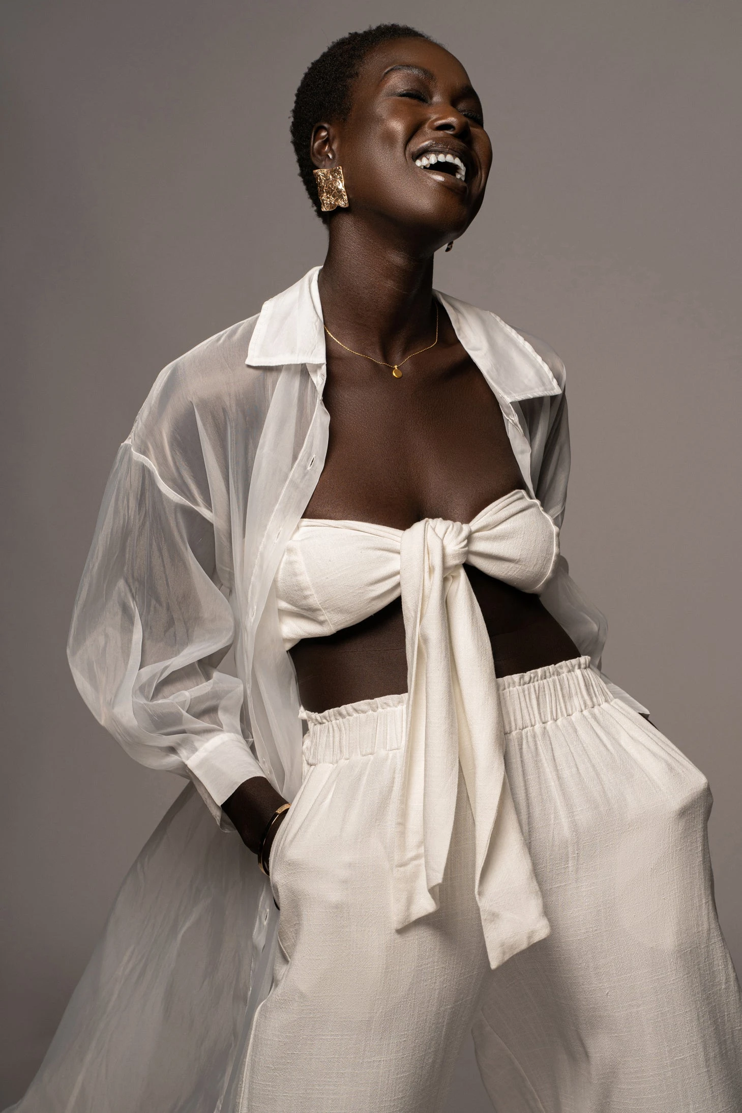 White Lia Button Front Shirt Dress 13 White Lia Button Front Shirt Dress - Image 11