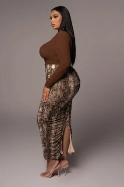 Snakeskin Halow Ruched Skirt -Jluxlabel Dress Shop PRODUCT NOV162021 PLUSSIZE 131 cfe98934 7700 4438 a8e0 95d7d3e338eb