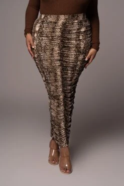 Snakeskin Halow Ruched Skirt -Jluxlabel Dress Shop PRODUCT NOV162021 PLUSSIZE 136