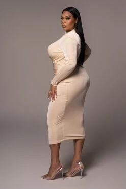 Buttercream Kara Mock Neck Dress 16 Buttercream Kara Mock Neck Dress -Jluxlabel Dress Shop PRODUCT NOV162021 PLUSSIZE 34