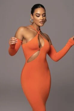 Orange Soledad Cross Maxi Dress -Jluxlabel Dress Shop PRODUCT NOV172022 88