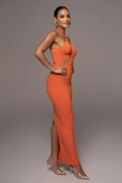 Orange Soledad Cross Maxi Dress -Jluxlabel Dress Shop PRODUCT NOV172022 90