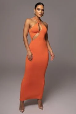 Orange Soledad Cross Maxi Dress -Jluxlabel Dress Shop PRODUCT NOV172022 92
