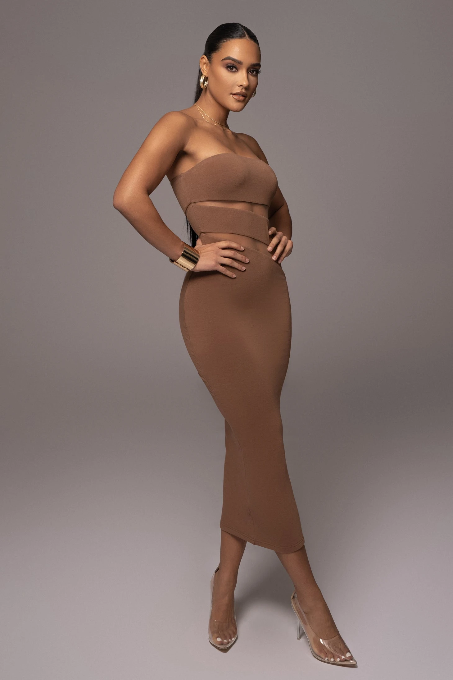 Pecan Unpredictable Midi Dress 11 Pecan Unpredictable Midi Dress - Image 9