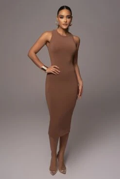 Pecan Jacqui Midi Dress -Jluxlabel Dress Shop PRODUCT NOV212022 DECDROP1 107