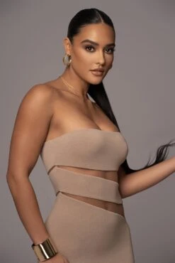 Beige Unpredictable Midi Dress -Jluxlabel Dress Shop PRODUCT NOV212022 DECDROP1 12