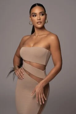 Beige Unpredictable Midi Dress -Jluxlabel Dress Shop PRODUCT NOV212022 DECDROP1 13