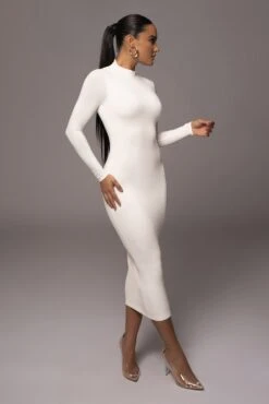 Ivory Shaye Mock Neck Dress -Jluxlabel Dress Shop PRODUCT NOV212022 DECDROP1 191