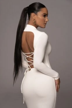 Ivory Shaye Mock Neck Dress -Jluxlabel Dress Shop PRODUCT NOV212022 DECDROP1 194