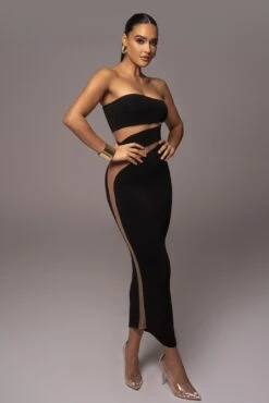 Black Unpredictable Midi Dress -Jluxlabel Dress Shop PRODUCT NOV212022 DECDROP1 38