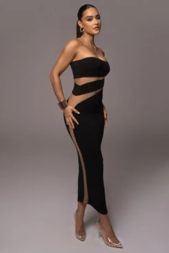 Black Unpredictable Midi Dress -Jluxlabel Dress Shop PRODUCT NOV212022 DECDROP1 39