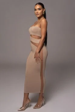 Beige Unpredictable Midi Dress -Jluxlabel Dress Shop PRODUCT NOV212022 DECDROP1 9