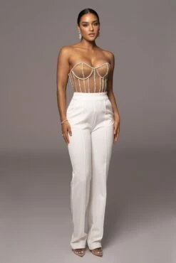 LIMITED EDITION Tan Rhinestone Crystal Corset 28 LIMITED EDITION Tan Rhinestone Crystal Corset -Jluxlabel Dress Shop PRODUCT NOV32022 HOLIDAY 150