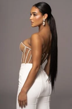 LIMITED EDITION Tan Rhinestone Crystal Corset 41 LIMITED EDITION Tan Rhinestone Crystal Corset -Jluxlabel Dress Shop PRODUCT NOV32022 HOLIDAY 156