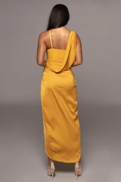 Yellow Kristiana Slit Dress -Jluxlabel Dress Shop PRODUCT OCT102022 HOLIDAY 136
