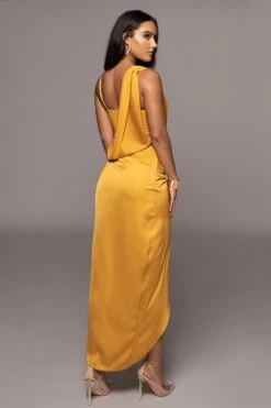 Yellow Kristiana Slit Dress -Jluxlabel Dress Shop PRODUCT OCT102022 HOLIDAY 137