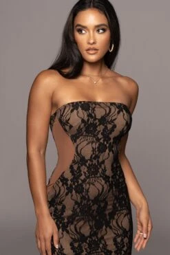 Noir/Tan Easy To Love Dress -Jluxlabel Dress Shop PRODUCT OCT102022 HOLIDAY 32