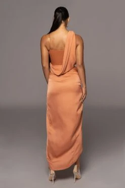 Caramel Kristiana Slit Dress -Jluxlabel Dress Shop PRODUCT OCT132022 HOLIDAY 85