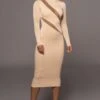 Tan Abigail Midi Dress -Jluxlabel Dress Shop PRODUCT OCT32022 PART2 66