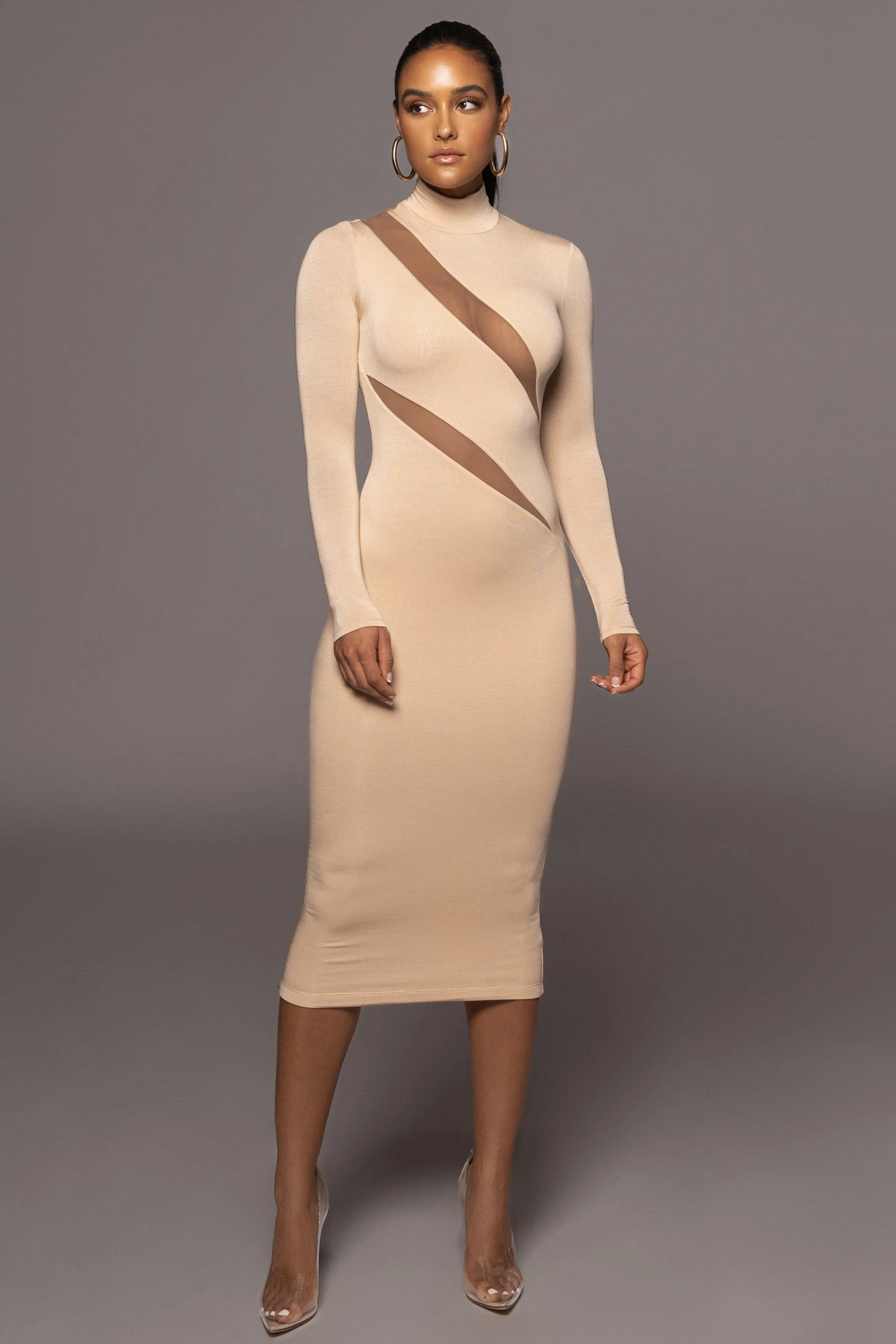 Tan Abigail Midi Dress 3 Tan Abigail Midi Dress