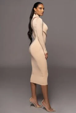Tan Abigail Midi Dress 14 Tan Abigail Midi Dress -Jluxlabel Dress Shop PRODUCT OCT32022 PART2 67